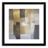 Gold and Gray Bedroom Wall Art – Modern Abstract Canvas Print
