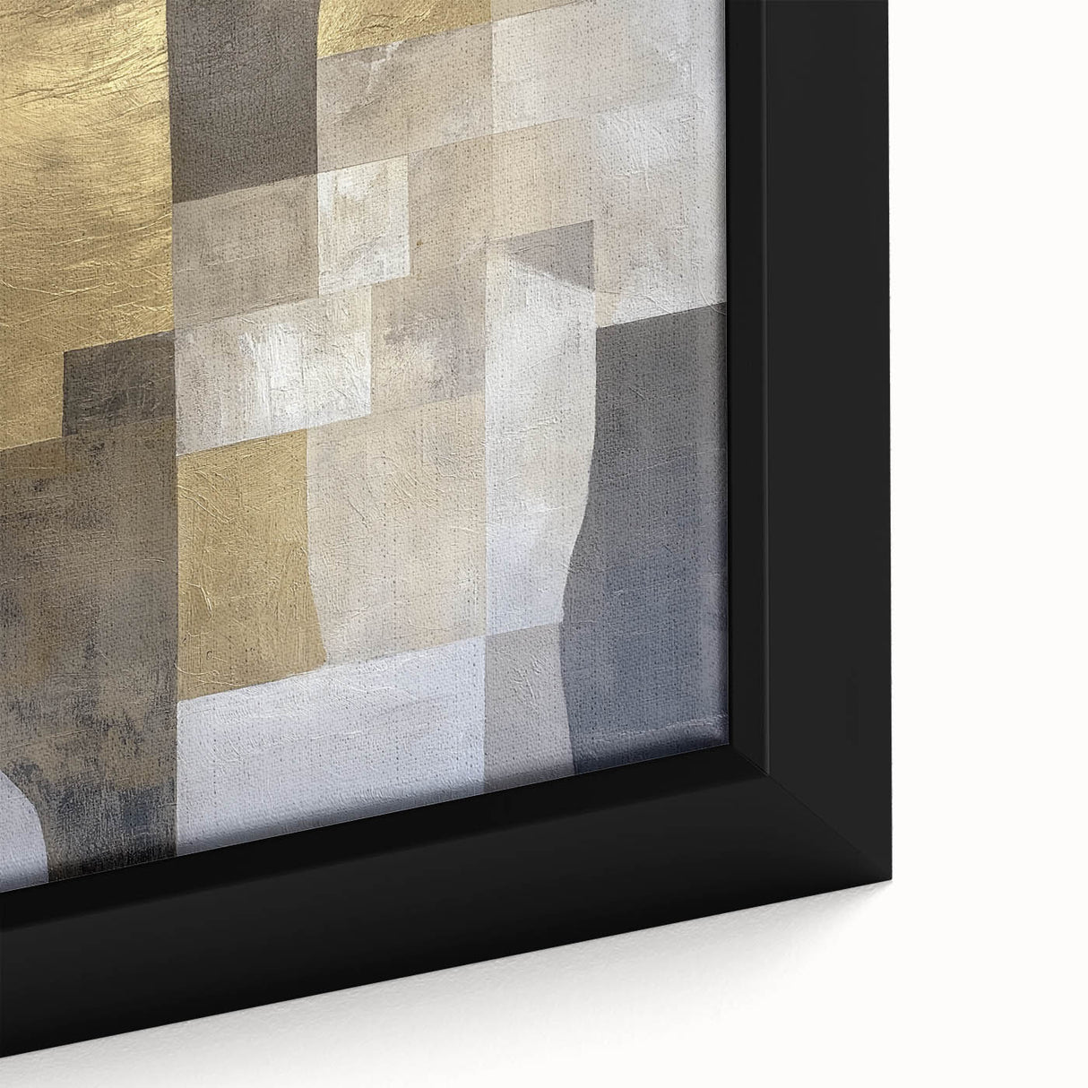 Gold and Gray Bedroom Wall Art – Modern Abstract Canvas Print