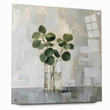 Framed Print for Dining Room - Minimalist Greenery Artwork