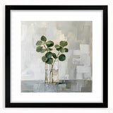Framed Print for Dining Room - Minimalist Greenery Artwork