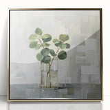 Framed Print for Dining Room - Minimalist Greenery Artwork