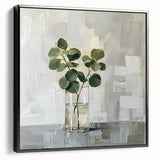 Framed Print for Dining Room - Minimalist Greenery Artwork