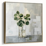 Framed Print for Dining Room - Minimalist Greenery Artwork