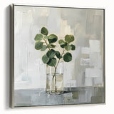 Framed Print for Dining Room - Minimalist Greenery Artwork
