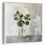 Framed Print for Dining Room - Minimalist Greenery Artwork