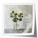 Framed Print for Dining Room - Minimalist Greenery Artwork