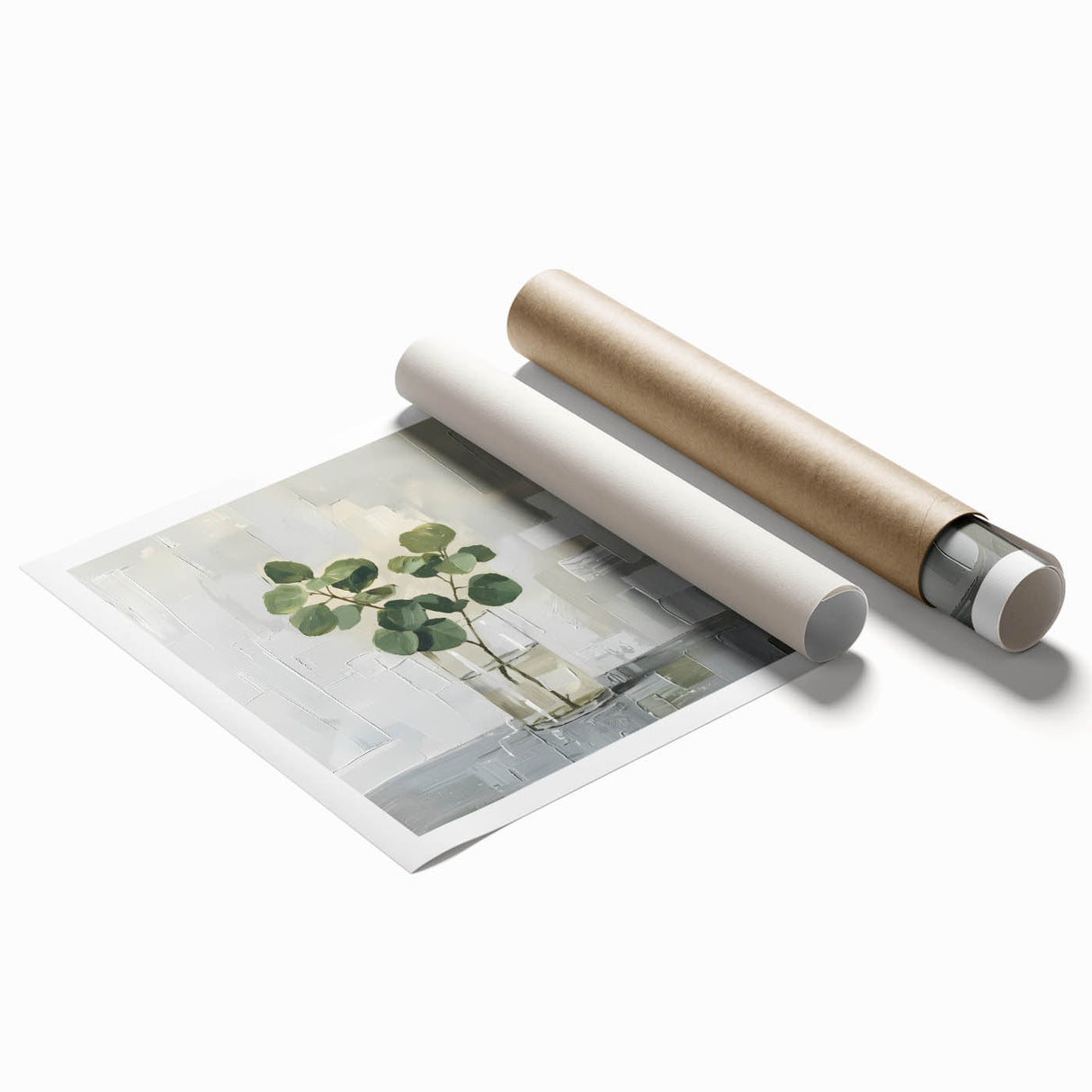 Framed Print for Dining Room - Minimalist Greenery Artwork
