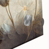 Timeless Floral Elegance - Beige & Blue Living Room Wall Art