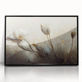 Timeless Floral Elegance - Beige & Blue Living Room Wall Art
