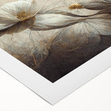 Timeless Floral Elegance - Beige & Blue Living Room Wall Art