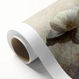 Timeless Floral Elegance - Beige & Blue Living Room Wall Art