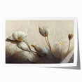 Timeless Floral Elegance - Beige & Blue Living Room Wall Art