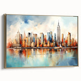 Vibrant Cityscape Office Wall Art – Modern Corporate Decor