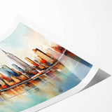 Vibrant Cityscape Office Wall Art – Modern Corporate Decor