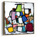 Abstract geometric canvas art featuring a blend of silver and gold hues, framed elegantly, ideal for modern decor. This striking piece adds sophistication to any room.