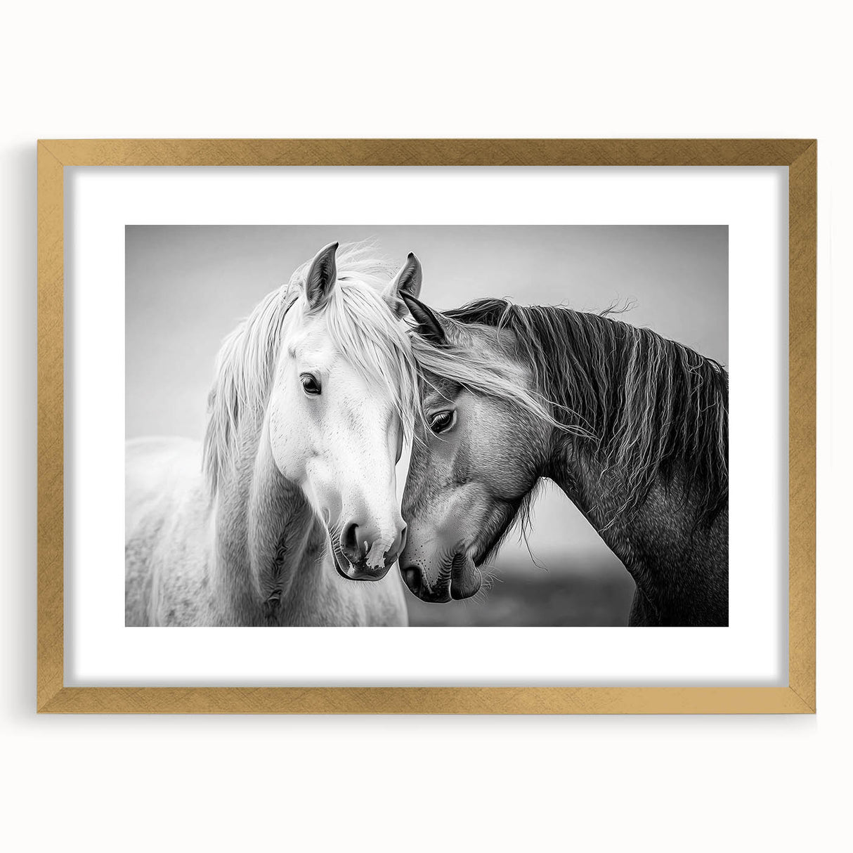 Gold-framed animal art print with a mat, showcasing intricate wildlife illustrations, ideal for enhancing home decor or office spaces with a touch of elegance.