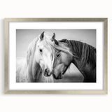 Framed animal artwork with a silver mat, showcasing a detailed front view of various wildlife, ideal for enhancing home decor and nature-themed interiors.