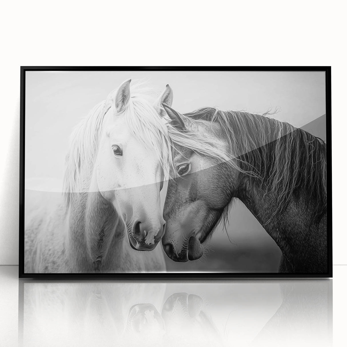 Framed acrylic artwork featuring a stylized animal design with vibrant colors and intricate details, showcased against a sleek black frame, perfect for modern decor.
