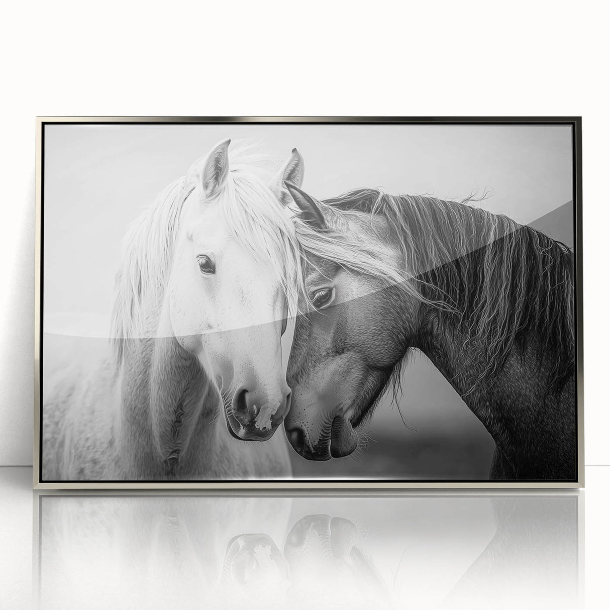 Framed acrylic artwork featuring a silver animal design, showcasing intricate details and vibrant colors. Ideal for modern home decor or art collectors.