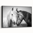 Framed canvas artwork showcasing a vibrant animal design, featuring intricate details in bold colors, with a sleek black frame, perfect for modern decor.