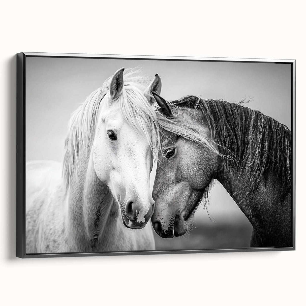 Framed canvas artwork showcasing a vibrant animal design, featuring intricate details in bold colors, with a sleek black frame, perfect for modern decor.
