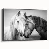 Framed canvas artwork showcasing a vibrant animal design, featuring intricate details in bold colors, with a sleek black frame, perfect for modern decor.