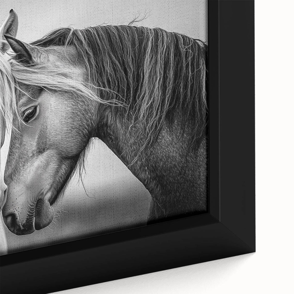 Close-up view of a framed canvas depicting vibrant animal illustrations with intricate details and a textured surface, ideal for home decor or art enthusiasts.