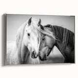 Framed canvas artwork depicting a silver-toned side view of abstract animal designs, ideal for modern home decor, showcasing fine details and vibrant colors.