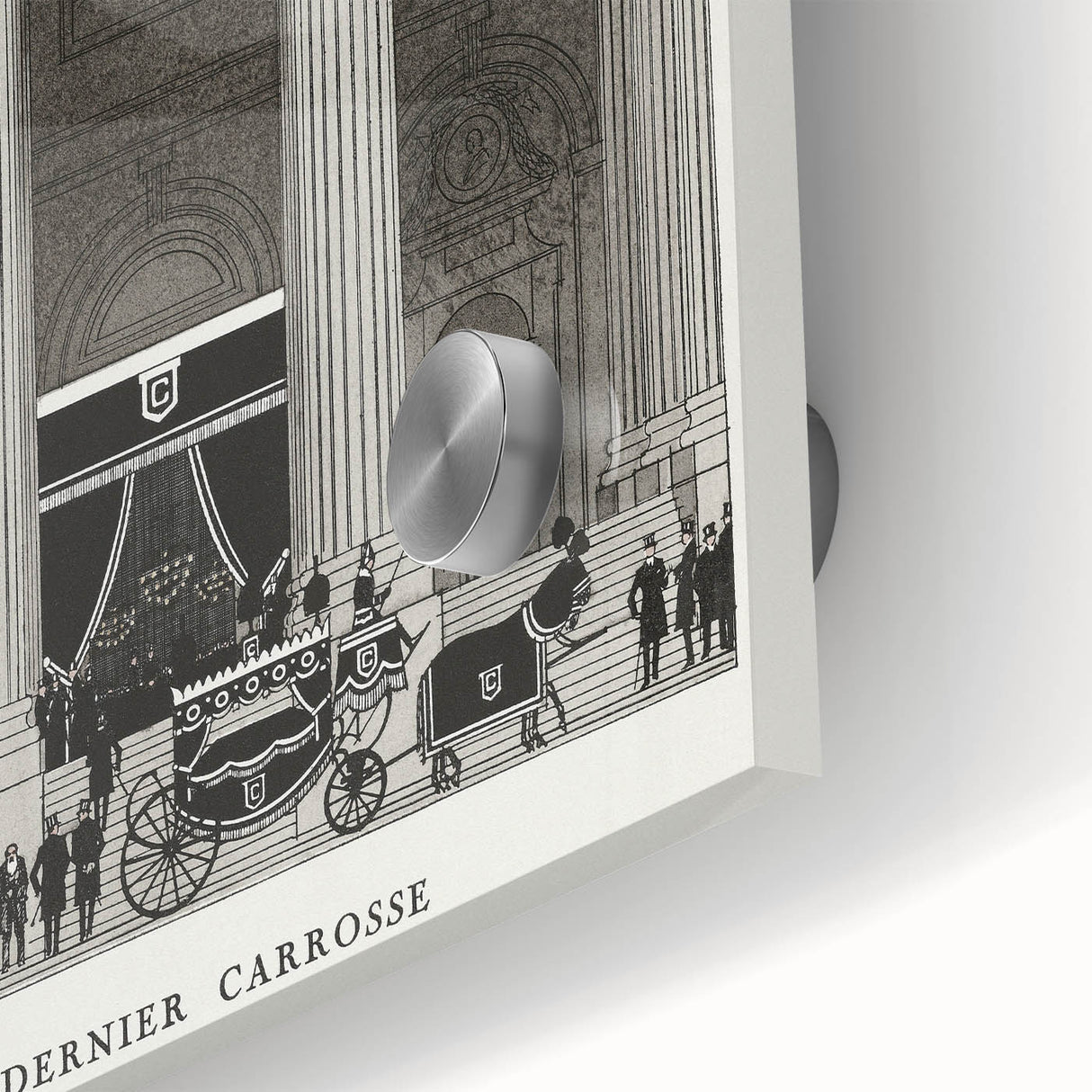 Elegant Art Deco Wall Art – Monochrome Architectural Carriage Scene