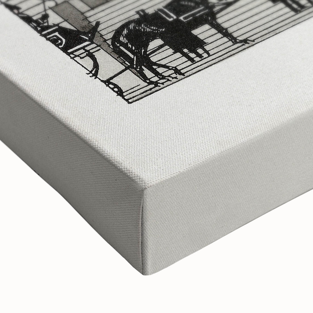 Elegant Art Deco Wall Art – Monochrome Architectural Carriage Scene
