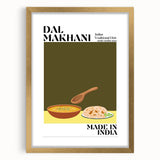 Extra large abstract art print featuring textured food dishes in earthy tones, framed in gold, ideal for living room decor.