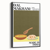 Black and white framed canvas depicting vintage poster art of various food dishes, suitable for bedroom wall decor.