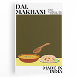 Black and white stretched canvas featuring an array of various food dishes, suitable as large kitchen wall art.