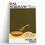 Black and white stretched canvas featuring an array of detailed food dishes, ideal for kitchen wall art.