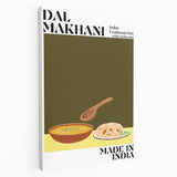 Large canvas print of various food dishes in bright colors, ideal for kitchen wall art.