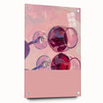 Large abstract wall art on acrylic glass featuring assorted food and drink items in vibrant colors.