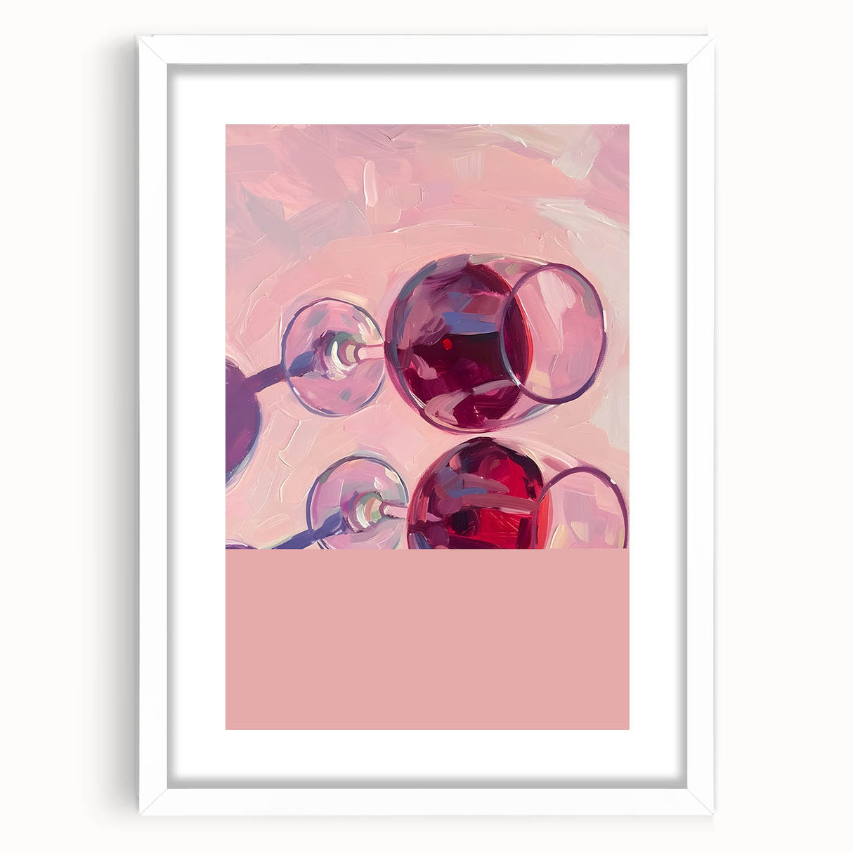 Abstract art print featuring swirling patterns in monochrome shades, framed in white, suitable for dining room decor.