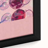 Extra large black wall art featuring colorful, textured food and drink motifs on framed canvas, ideal for living room decor.