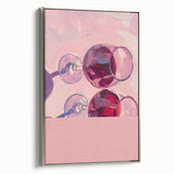 Landscape art painting on framed canvas depicting colorful vintage food and drink posters, ideal for dining room decor.