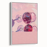 Extra large vintage poster art of colorful food and drinks on a framed canvas, ideal for living room decor.