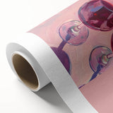 Art Deco style poster featuring a colorful geometric pattern on rolled canvas.