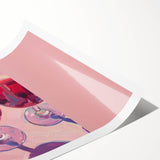 Art deco poster featuring a stylized cocktail glass in monochrome shades, printed on rolled canvas.