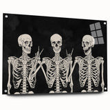 Spooky Wall Art - Trio of Skeletons Halloween Canvas Print