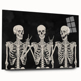 Spooky Wall Art - Trio of Skeletons Halloween Canvas Print