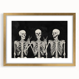Spooky Wall Art - Trio of Skeletons Halloween Canvas Print