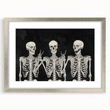 Spooky Wall Art - Trio of Skeletons Halloween Canvas Print