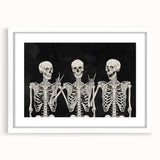 Spooky Wall Art - Trio of Skeletons Halloween Canvas Print