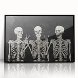 Spooky Wall Art - Trio of Skeletons Halloween Canvas Print