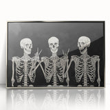 Spooky Wall Art - Trio of Skeletons Halloween Canvas Print