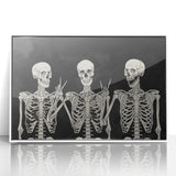 Spooky Wall Art - Trio of Skeletons Halloween Canvas Print